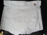 Shorts de Sarja Liso Assimétrico